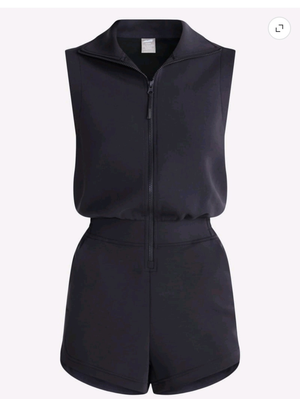 Avia Sleeveless Scubakint Zip Front Black Romper L